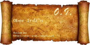 Ober Irén névjegykártya